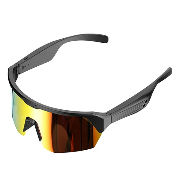 Sports Smart Sunglasses, Bluetooth Cycling Glasses with Polarized Lenses, Open Ear Music Speakers, Gold