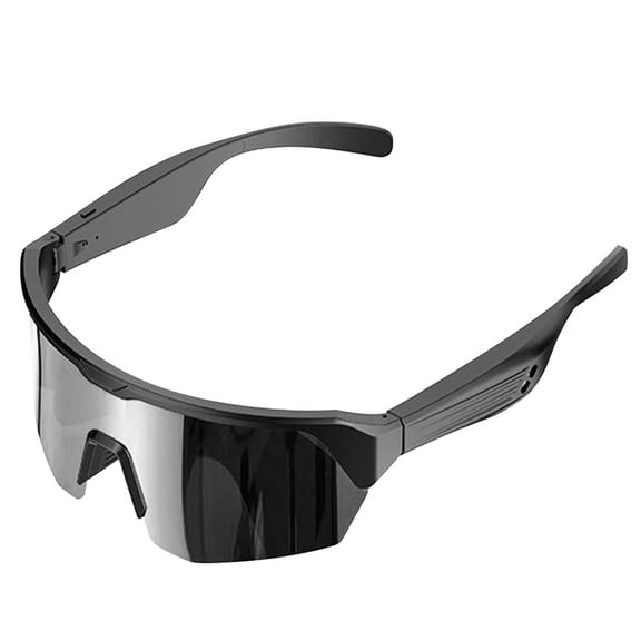 Sports Smart Sunglasses, Bluetooth Cycling Glasses with Polarized Lenses, Open Ear Music Speakers, Silver