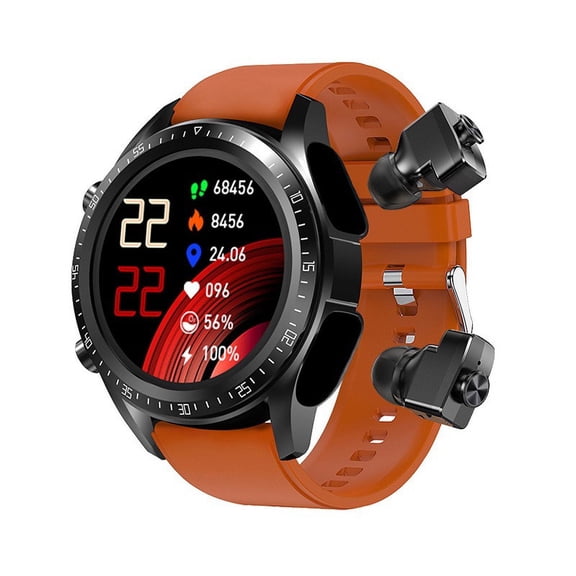 Sports Smartwatch with Wireless Earphones 2 IN 1 Alloy 1.32inch IPS Screen-Screen IP67 Multi Sport Mode Works with IOS Android, Bluetooth Headset