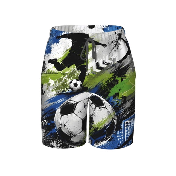 Sports Soccer Beach Pants Lightweight Teen Shorts with Mesh Lining and Drawstring