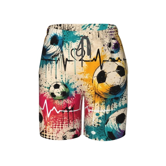 Sports Soccer Beach Pants Lightweight Teen Shorts with Mesh Lining and Drawstring