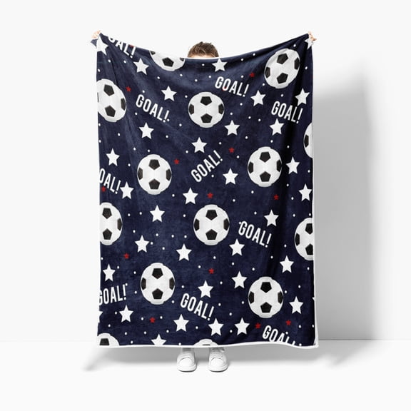 Sports Soccer Blanket Throw for Adults Kids, 60X80inch Rugby Fun Ball Sport Printed Warm Cozy Fleece Blanket Couch Sofa Bedroom Fuzzy Blanket Throws Ball Blanket Boys Teens Men
