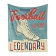 thumbnail image 1 of Sports Soft Flannel Fleece Throw Blanket, Classic American Football Shoes Nostalgic Old School Style Print, Cozy Plush for Indoor and Outdoor Use, 50" x 60", Pale Teal Eggshell, by Ambesonne, 1 of 5