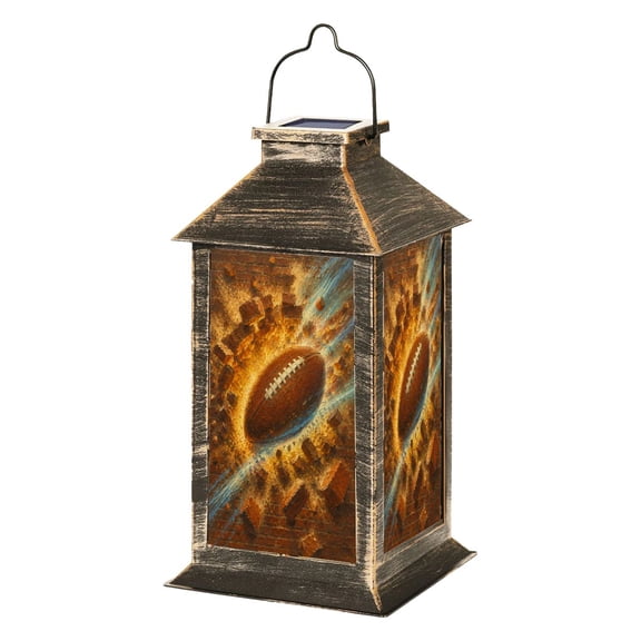 Sports Solar Lantern Dynamic Exploding Football Bricks Fiery Motion Garden Hanging Lantern Waterproof Solar Powered Lighting Outdoor Lamp for Deck Yard Camping Patio Decor