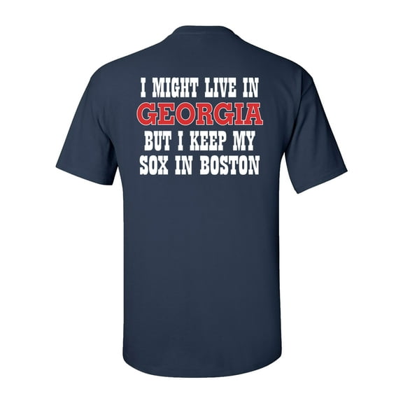 Sports Sox in Boston Adult Unisex Short Sleeve T-Shirt-Navy-Large
