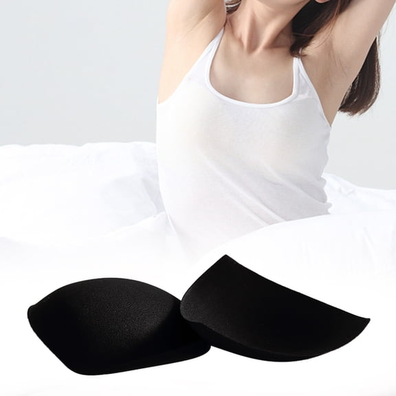 Sports Sponge Bra Pads, Black, 1 Pairbra Cups Inserts Bikini Swimsuit Sport Tops Removable Bréást Enhancers Inserts for Women, Easter Mother'S Day Gift Makeup Organizers