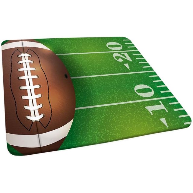 Sports Square Table Cove, American Football Field And Ball Realistic