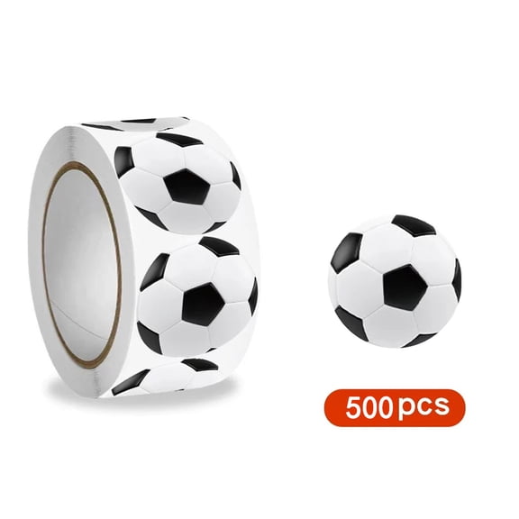 Sports Stickers,500 Pcs 1 Inch Round Ball Pattern Self-Adhesive Stickers,Soccer Decorative Decals for Birthday Themed Party