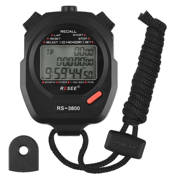 Sports Stopwatch Timer 100 Memory Digital Stopwatch 3 Rows Display Large Screen Stopwatch