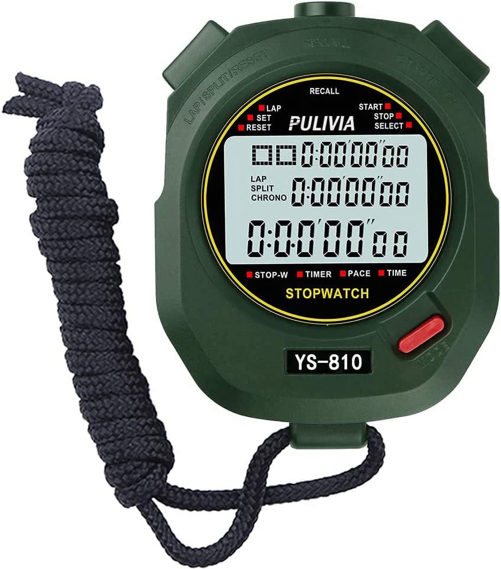 Luminous Stopwatch - Digital Stopwatch Timer with Lanyard, Countdown Sports  Stopwatch Handheld Stop Watches with Alarm & Calendar, Shockproof