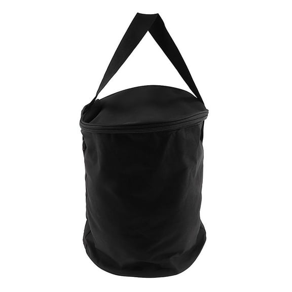 Sports Storage Bucket Bag Nylon Tennis Ball Holder Tote Organizer Bag Basket - Black, as described