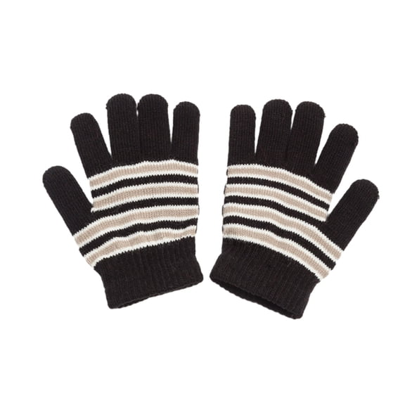 Sports Striped Pattern Gloves Winter Full Finger Mittens Stretchy Warm Cycling Skiing Climbing Gloves for Kids Unisex