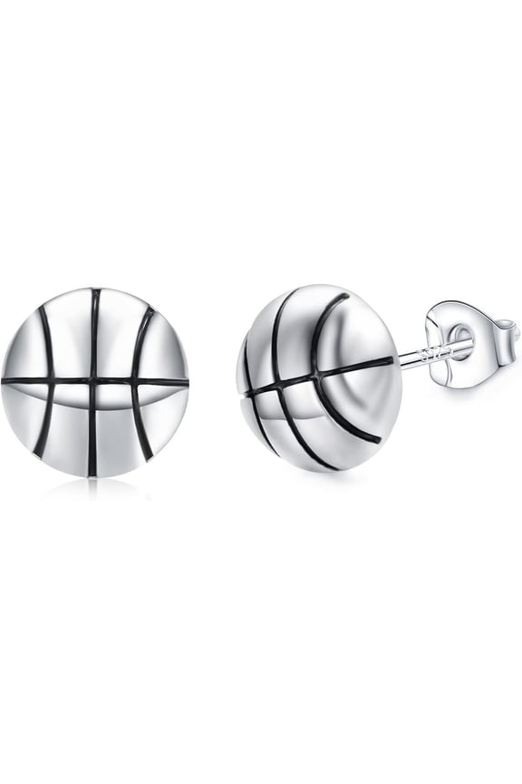 Sports Stud Earrings 925 Sterling Silver Football,Soccer,Basketball,Volleyball,Tennis,Baseball Earrings For Women Men Player Fan Gifts[Z7671]