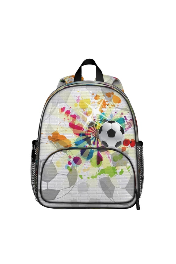 Sports Students Backpack - Softball, Tennis, Volleyball Print, Adjustable Straps, Water-Resistant for Students and Teens