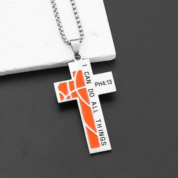 Sports Style 14K White Gold Drip Oil Baseball Cross Necklace Men Hiphop Locomotive Accessory Boyfriend Gift