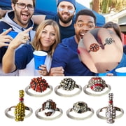 Sports Style Football Volleyball Basketball Softball Ring, Fashion Unique Rings Jewelry, Grey 1Pack