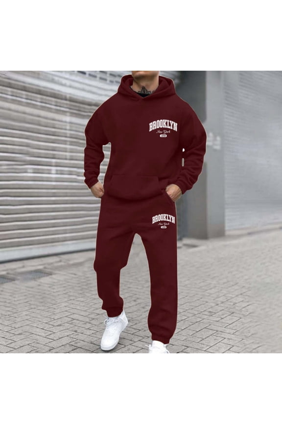 Sports Suit Tracksuit Long Sleeve Athletic Suit Fashion Sports Suit Men's Tracksuit 2 Piece Long Sleeve Pullover Jogging Track Suit Athletic Casual Sweatsuit (, XL)