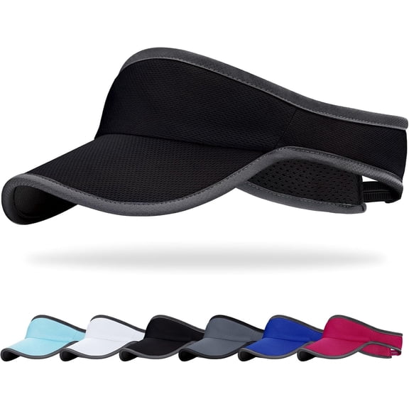 POLEET Sports Tennis Sun Visor Lightweight Quick-Dry Adjustable Packable Unisex