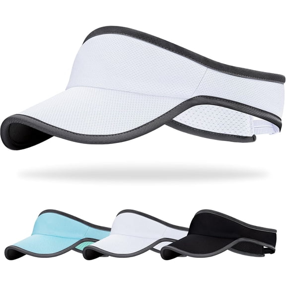 Sports Sun Visor for Men Women, Lightweight Soft Quick-Dry Visor Hat, Packable Tennis Golf Running Visor