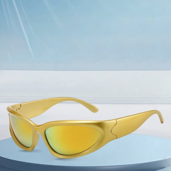 Sports Sunglasses for Men Women UV400 Protective Wrap Around Sports Sunglasses with Cyber Design Lightweight Oval Frame Eyewear for Driving Fishing Cycling Running