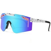 MGIESG Sports Sunglasses, Oversized Sports Sunglasses, Polarized Sports Sunglasses with Adjustable Temple for Men & Women