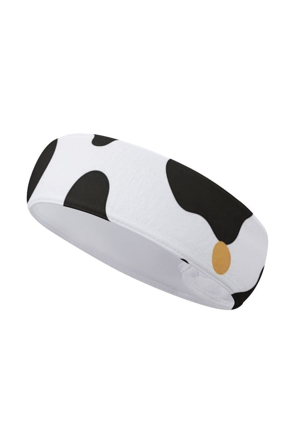 Sports Sweat Absorber Headband 10.6in Thin, Strong Absorbent And Thick Sweat Absorber Can Be Used As A Headband Mask Neck Band Scarf Simple Cow Print Pattern, Vector Art Style_2