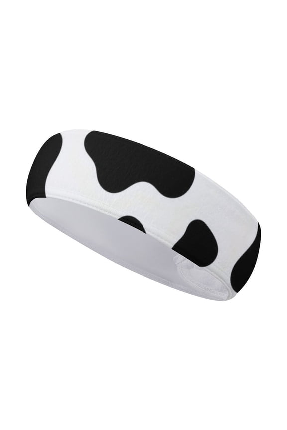 Sports Sweat Absorber Headband 10.6in Thin, Strong Absorbent And Thick Sweat Absorber Can Be Used As A Headband Mask Neck Band Scarf Simple Cow Print Pattern, Vector Art Style_4