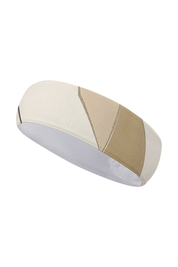 Sports Sweat Absorber Headband 10.6in Thin, Strong Absorbent And Thick Sweat Absorber Can Be Used As A Headband Mask Neck Band Scarf Tan Geometric Lines_1