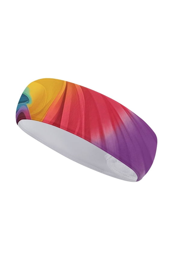 Sports Sweat Absorber Headband 10.6in Thin, Strong Absorbent And Thick Sweat Absorber Can Be Used As A Headband Mask Neck Band Scarf Tie-dye Pattern Rainbow Colors (3)