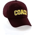thumbnail image 1 of Sports Team Coach Baseball Hat Layered Arch Letters Unstructured Low Profile Cap, 1 of 4