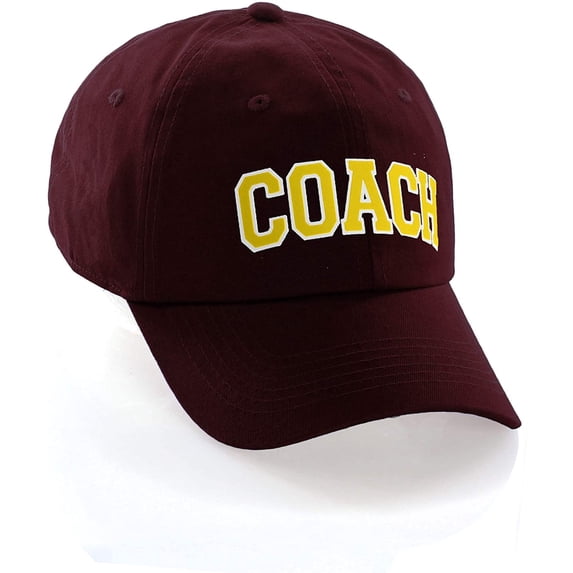 Sports Team Coach Baseball Hat Layered Arch Letters Unstructured Low Profile Cap