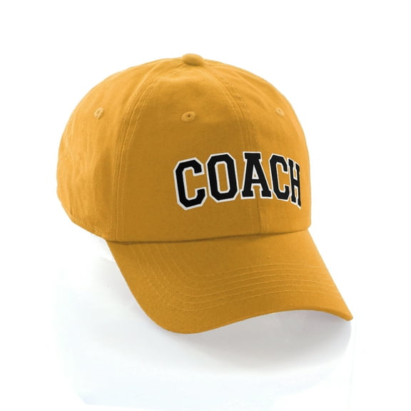 Sports Team Coach Baseball Hat Layered Arch Letters Unstructured Low Profile Cap