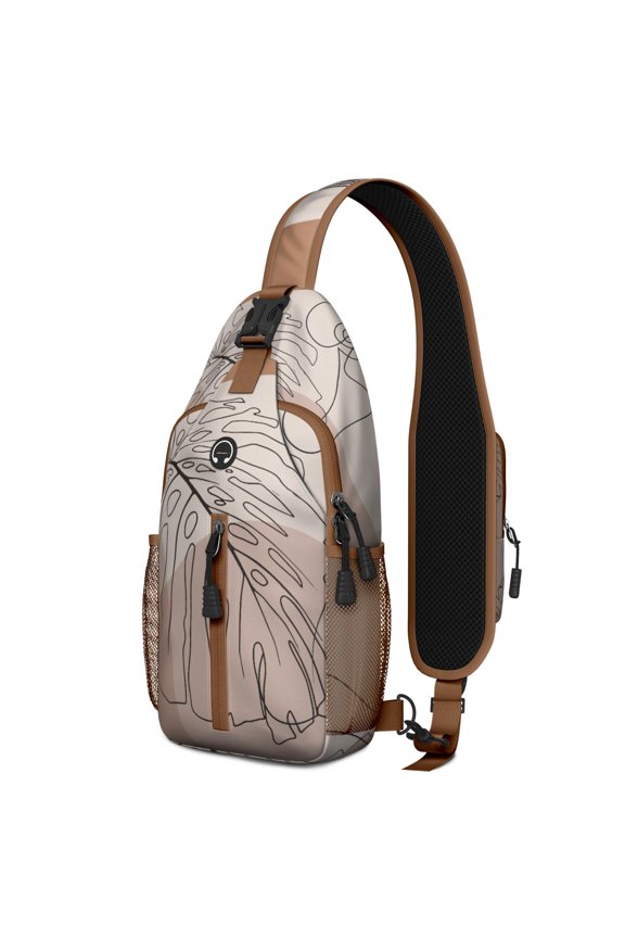Sports Team Print Sling Backpack with Softball and Volleyball Designs – Lightweight Outdoor Shoulder Bag with Breathable Padding, Reversible Strap, Secure Zippers, Perfect for Kids, Teens,