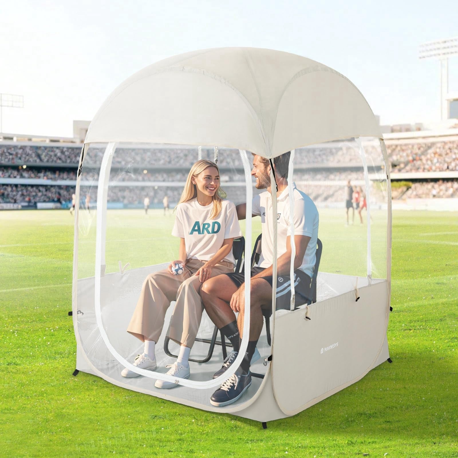 Sports Tent for 1-2 Person, Portable & Foldable Pop Up Tents Shelter with Carry Bag, Instant Weather Proof Clear View Bubble Tent for Fishing, Camping, Watching Sports Events