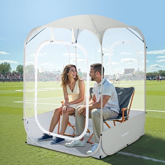 Raynesys Pop Up Bubble Sports Tent, Instant Outdoor Clear Tent for 1-2 Person, Portable All-Weather Weatherproof Shelter for Watching Sports Events, Camping, Fishing