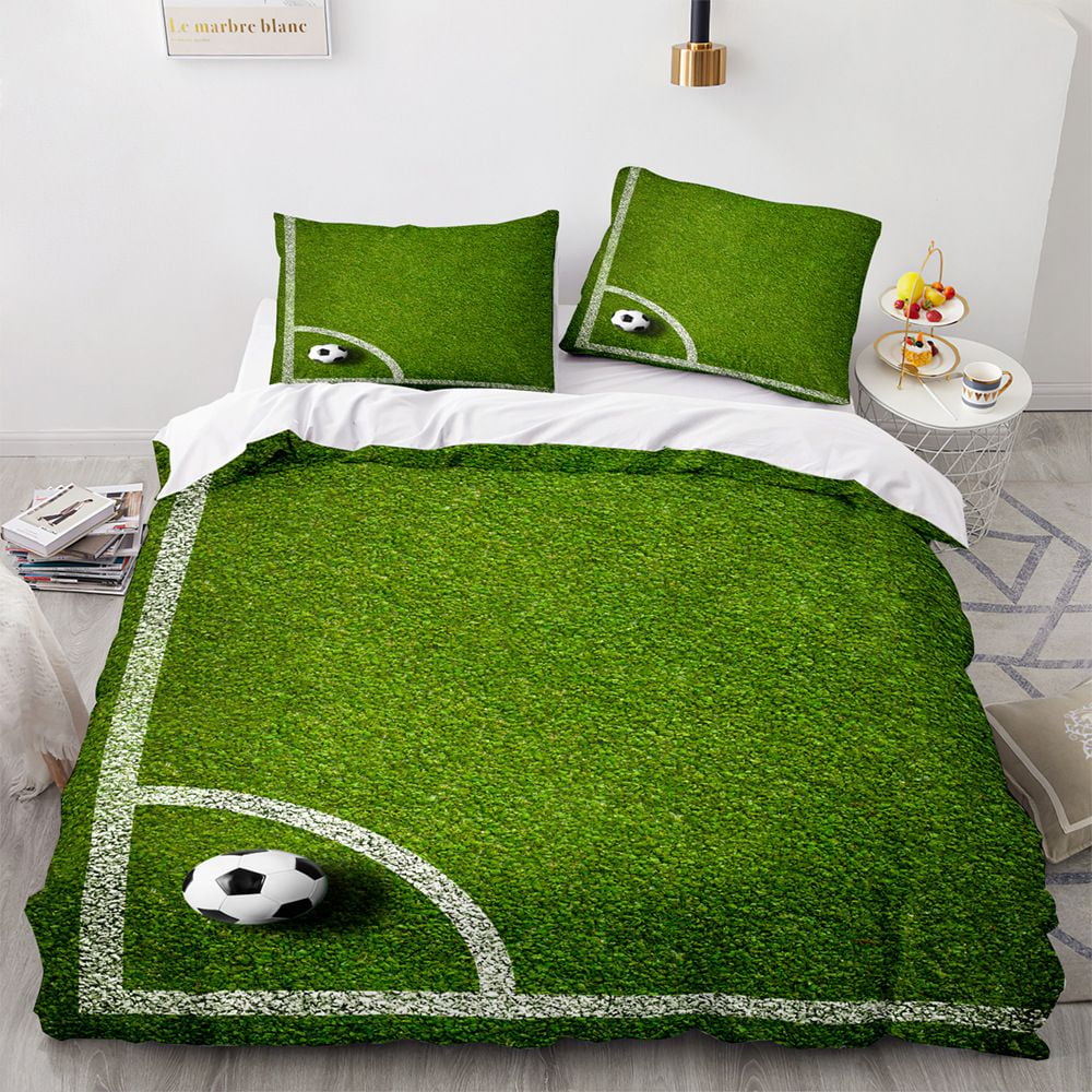 Sports Theme Bedding Set 3D Soccer Comforter Cover Set Football Pattern