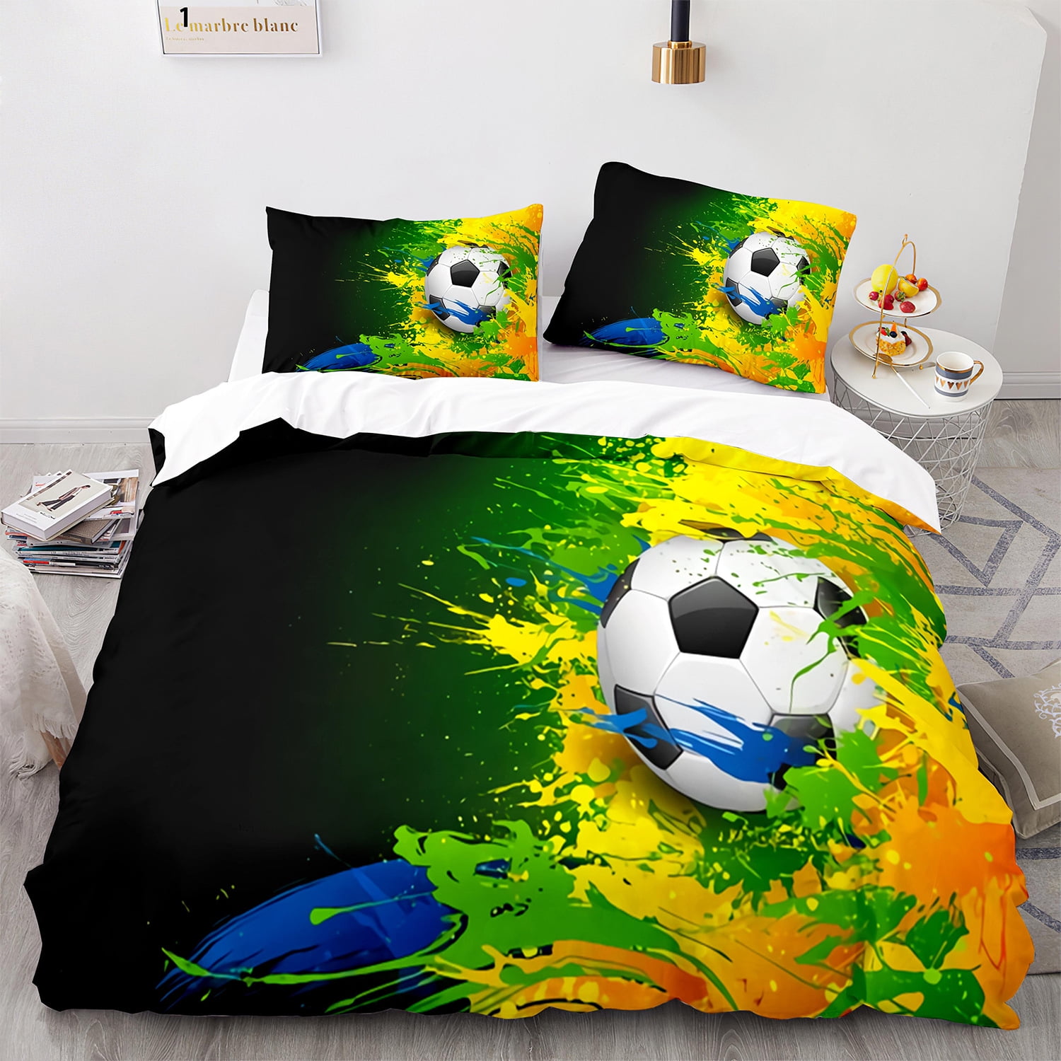 Sports Theme Bedding Set 3D Soccer Comforter Cover Sets Football ...