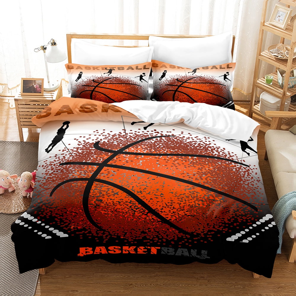 Sports Theme Bedding Set,Basketball Football Baseball Tennis Print