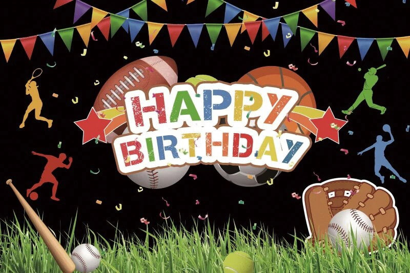 Balls Sport Theme Round Birthday Backdrop Kit For Boy