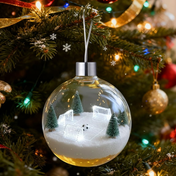 Sports Theme Christmas Ball Ornaments - Assorted Sports Balls Decor for Christmas Tree, Festive Ornaments for Sports Fans, Home Party Decorations, Shatterproof Sports Themed Baubles, 3.15*3.15in, F