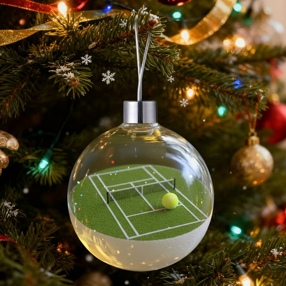 Sports Theme Christmas Ball Ornaments - Assorted Sports Balls Decor for Christmas Tree, Festive Ornaments for Sports Fans, Home Party Decorations, Shatterproof Sports Themed Baubles, 3.15*3.15in, C