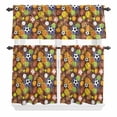 thumbnail image 1 of Sports Theme Curtain Valances Set Football Basketball Rugby Baseball Kitchen Curtains 36&nbsp;inch Length Rod Pocket Valance and Tiers 3 Piece Set Small Bedroom Bathroom Laundry Decor, 1 of 9