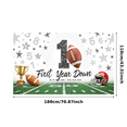 thumbnail image 1 of Sports Theme First Year Down Football Banner Decorative Polyester Colorful Design for Kids Birthday Party Celebration Event, 1 of 6