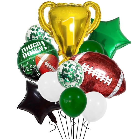 Sports Theme Foil Balloons Including Rugby, Baseball, Basketball, Soccer, 18 Inch World Cup Decorations, Sports Theme Party Supplies for Soccer Party & Birthday Party Decor