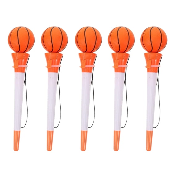 Sports Themed Ballpoint Pens, 5 Pcs Sport Funny Pen Hoop Ballpoint, Novelty Bulk Plastic Sports Soccer Basketball Inspirational Pen for Birthday Party Award Party Favor Supplies