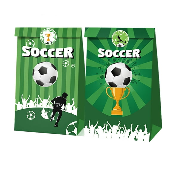 Sports Themed Celebration Accessories Krafts Paper Gift Bags And Decorative Stickers For Soccer Fan Event