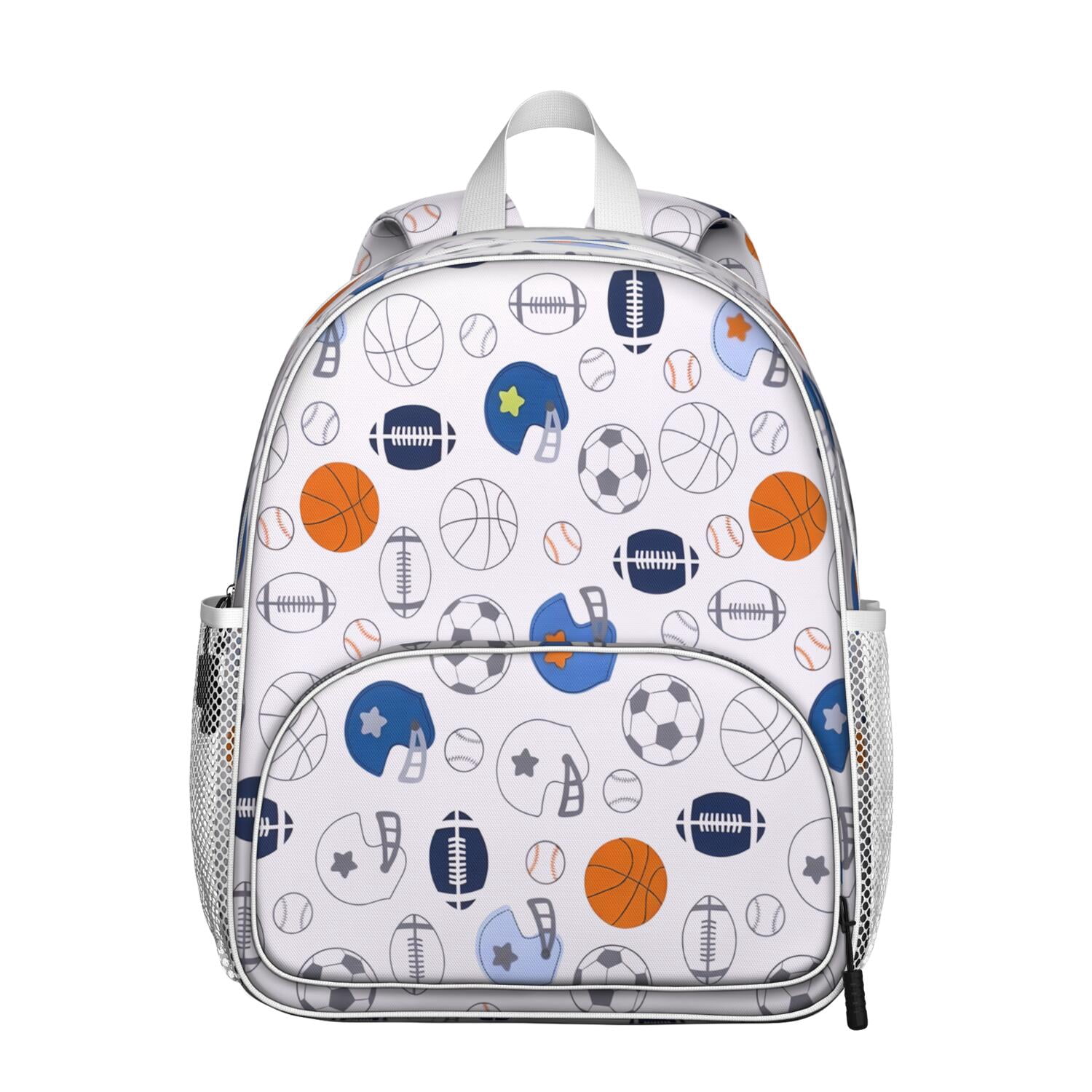 Sports-Themed Ergonomic Backpack for Boys - Waterproof, Durable with Side Pockets for Baseball, Football, Soccer