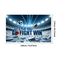 thumbnail image 1 of Sports Themed Let's Play Ball Go Fight Win Banner Background Party Decors for Sports Events Fan Gatherings Team Celebrations and Photo Props, 1 of 8