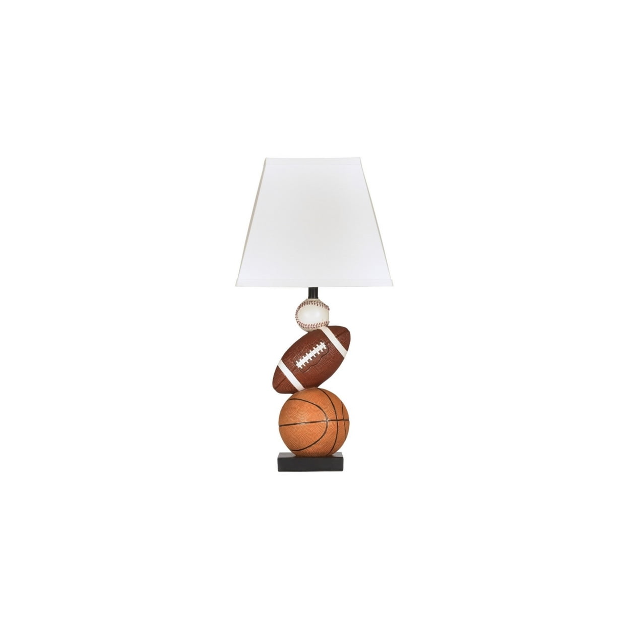 White Polyresin Sports Themed Kids Table Lamp