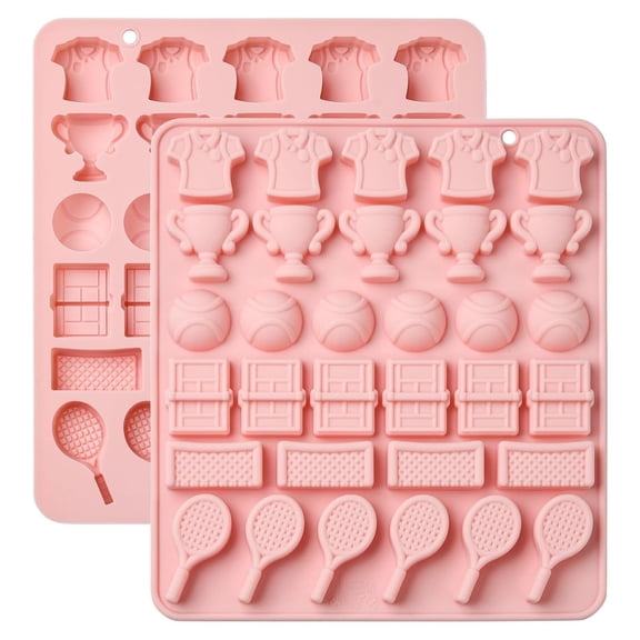 Sports-Themed Silicone Molds, Tennis Racquet, Trophy & Uniform Shapes, Reusable Baking & Craft Molds for Athletes, Parties - 7.9 Inch
